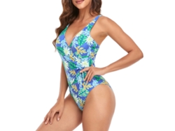 Bikini de mujer con escote en V y cinturón ajustable - Verde
