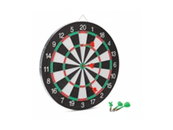 Relaxdays Dartscheibe X2 Com 6 Dardos, 43 Cm, Zweiseitável, Diana Clássica, Preto E Branco, Dardos De Metal