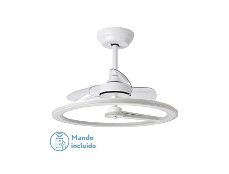 Ventilador 110w Dc Chom Blanco 3Asp.Transp. 46/66x62x62cm 6 velocidades 3 Colores con remoto, Memoria Y Temporizador 9350lm FABRILAMP