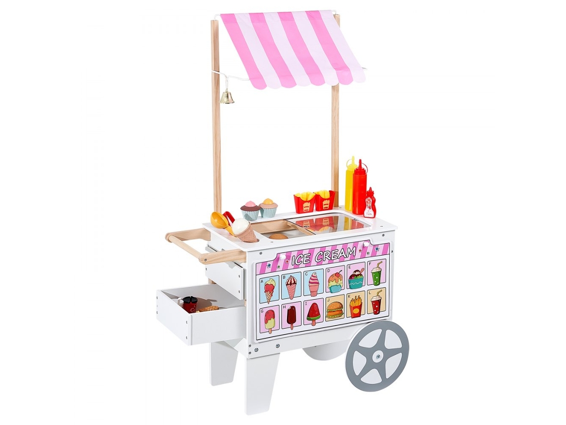 Juego de juguetes de madera para niños de 3 a 7 años: Heladería y máquina para hacer perritos calientes con accesorios Tekmaquinas