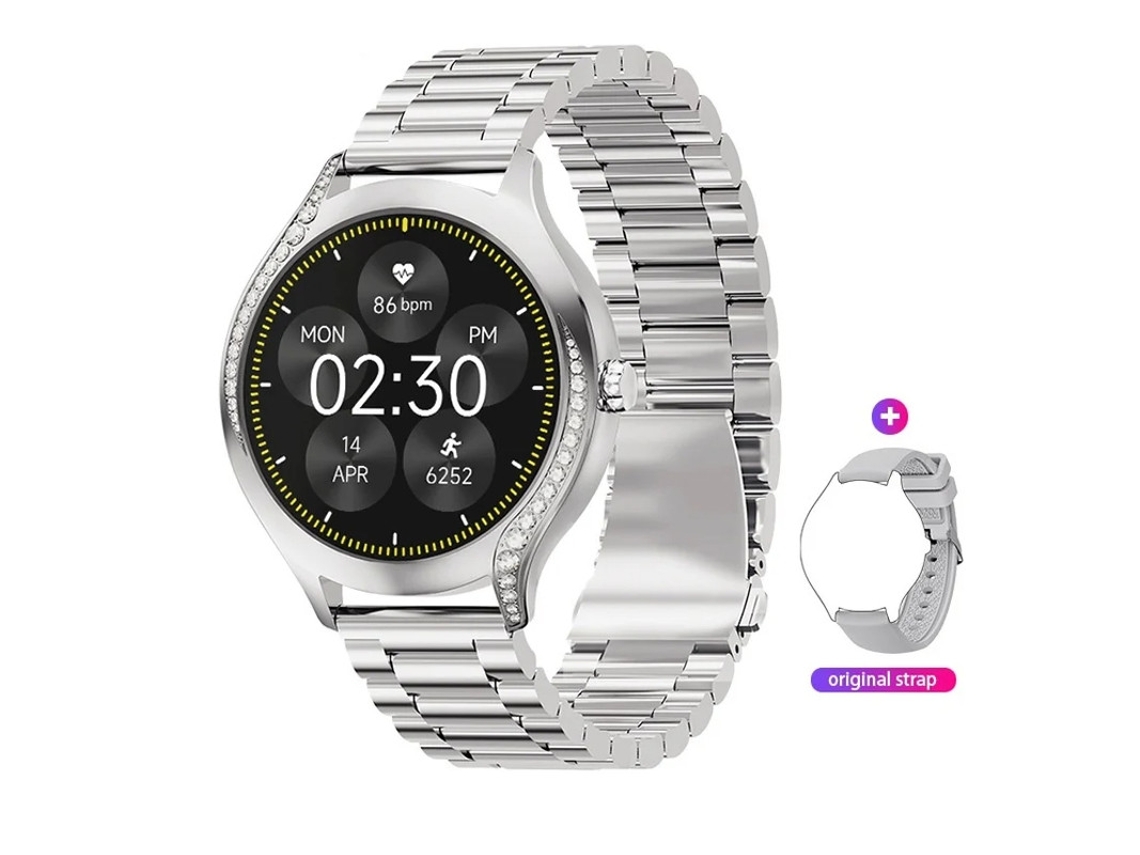 Reloj inteligente para mujer con diamantes, pantalla táctil IPS redonda de 1,19 pulgadas, compatible con llamadas y rastreador de actividad, con Bestvite