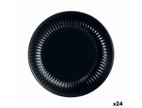 Plato de Postre LUMINARC Cottage (Negro - Vidrio - 24 Unidades)