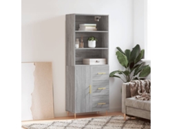 Aparador Alto Madera Contrachapada Gris Sonoma 69,5x34x180 Cm