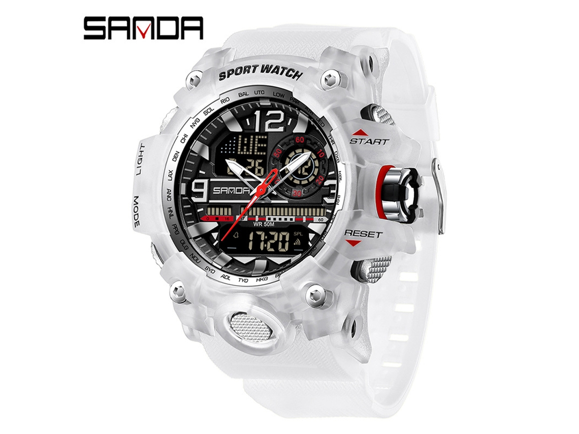 Reloj Deportivo Multifuncional Luminoso, Moderno Y Elegante (blanco Transparente para Hombre)