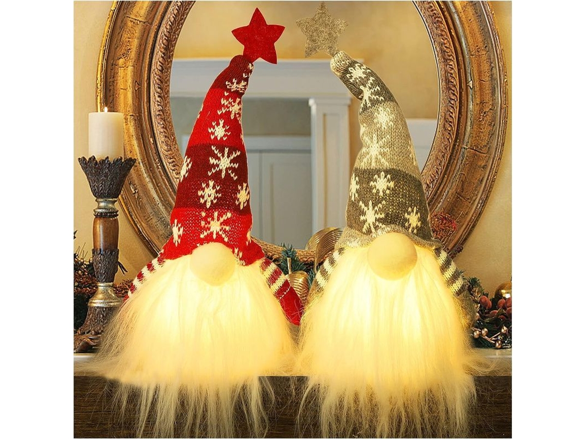 Juguete De Elfo Navideño Iluminado Hecho A Mano, Regalo Navideño, 2 Unidades.