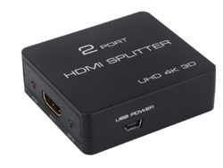 Divisor HDMI 4K de 1 entrada y 2 salidas para dos monitores, 4K30Hz, 1080p, 3D, compatible con PS4, etc., negro Bestvite