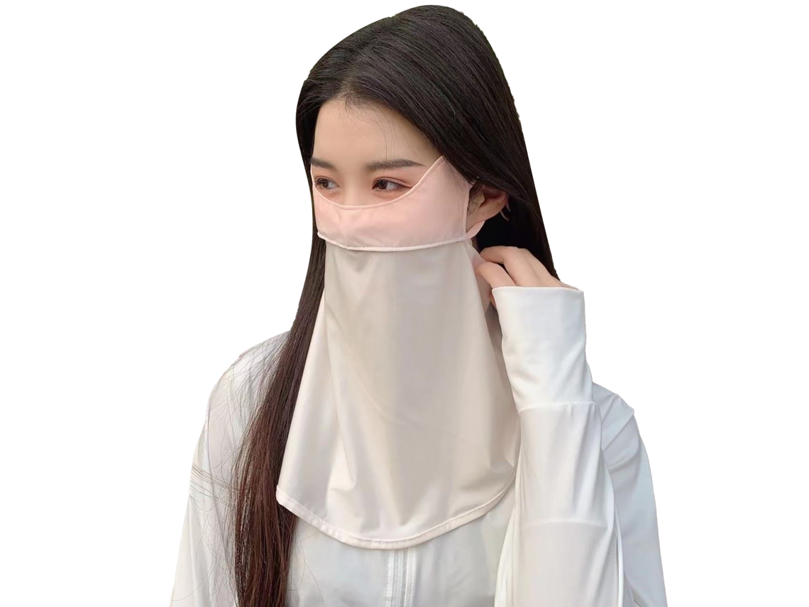 Capucha Para Rostro Y Cuello Con Solapa Protectora Contra El Hielo, Hilo Transpirable Con Protección Uv Para Verano, Color Rosa.