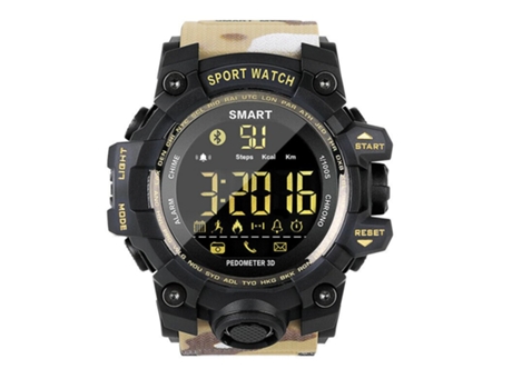 Smartwatch Ex16S Impermeable Bluetooth Hombres Podómetro Camuflaje Caqui Muñequera Podómetro