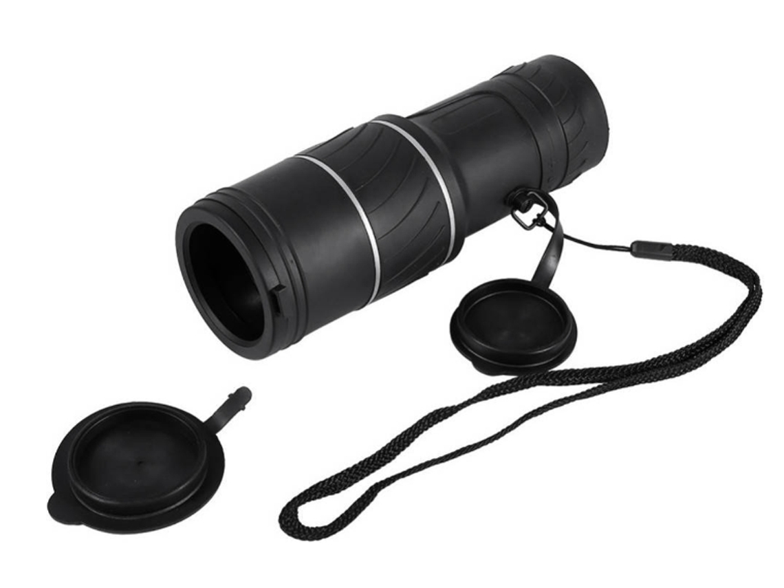 Telescopio monocular 40x60 HD para día y noche, caza, camping, senderismo, color negro.