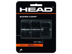 Surgrip Head Super Comp Paquete Con 3 Negro Elastómero Absorción De Sudor Mejorada