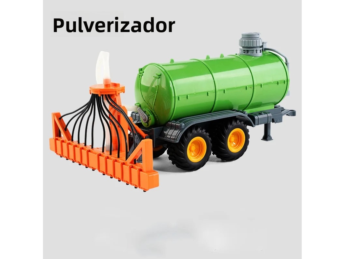 Tractor de juguete con control remoto, simulación de maquinaria agrícola, modelo de coche de ingeniería, incluye batería y control remoto.