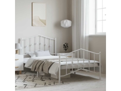 Estructura Cama Sin Colchón Con Estribo Metal Blanco 100x200 Cm