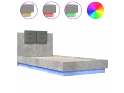 Maison Exclusive - Estructura De Cama Cabecero Luces Led Gris Hormigón 100x200 Cm