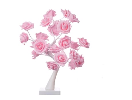 LED blanco rosa rosa flor dormitorio dormitorio noche lámpara lámpara de mesa decoración casera árbol de simulación navidad boda fiesta