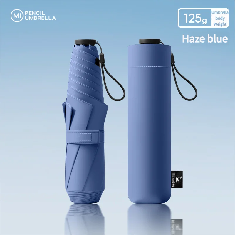 (azul Ahumado) Sombrilla Portátil De Estilo Japonés De 125 G, Soldada, Resistente A Los Rayos Uv, De Apertura Manual.