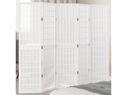 Biombo Separador | Separador De Ambientes De 5 Paneles Madera Maciza Paulownia Blanco