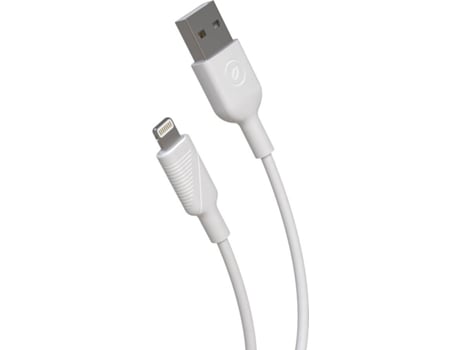 Cable de Cargador MUVIT 4A (Lightning MFI - USB - 20 cm - Blanco)
