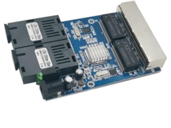 Conmutador Transceptor Convertidor De Fibra Gigabit 4 Rj45