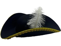 Gorros De Pirata Con Plumas Para Niños Con Encaje Dorado, Disfraz De Halloween, Juego De Simulación.