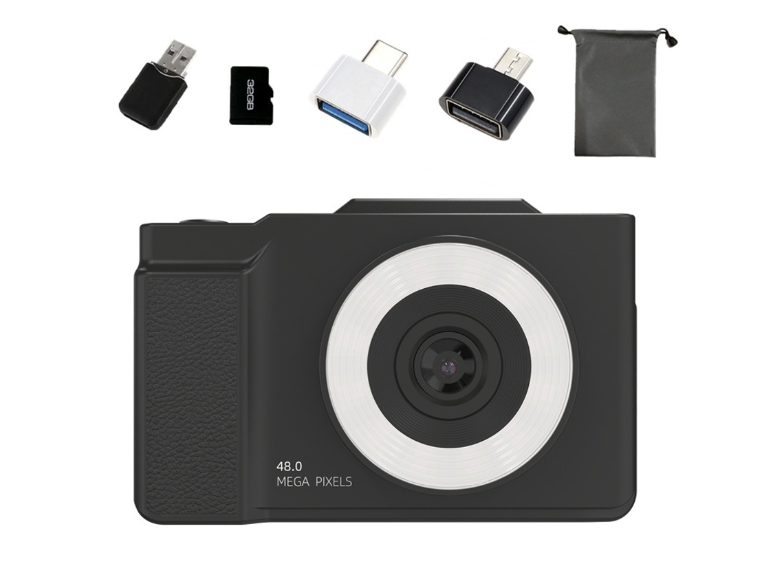 Micro Cámara Digital Única Con Pantalla Flip Hd Zoom 16x Con Luz De Relleno Led Y Tarjeta De Memoria 32g Zruxe