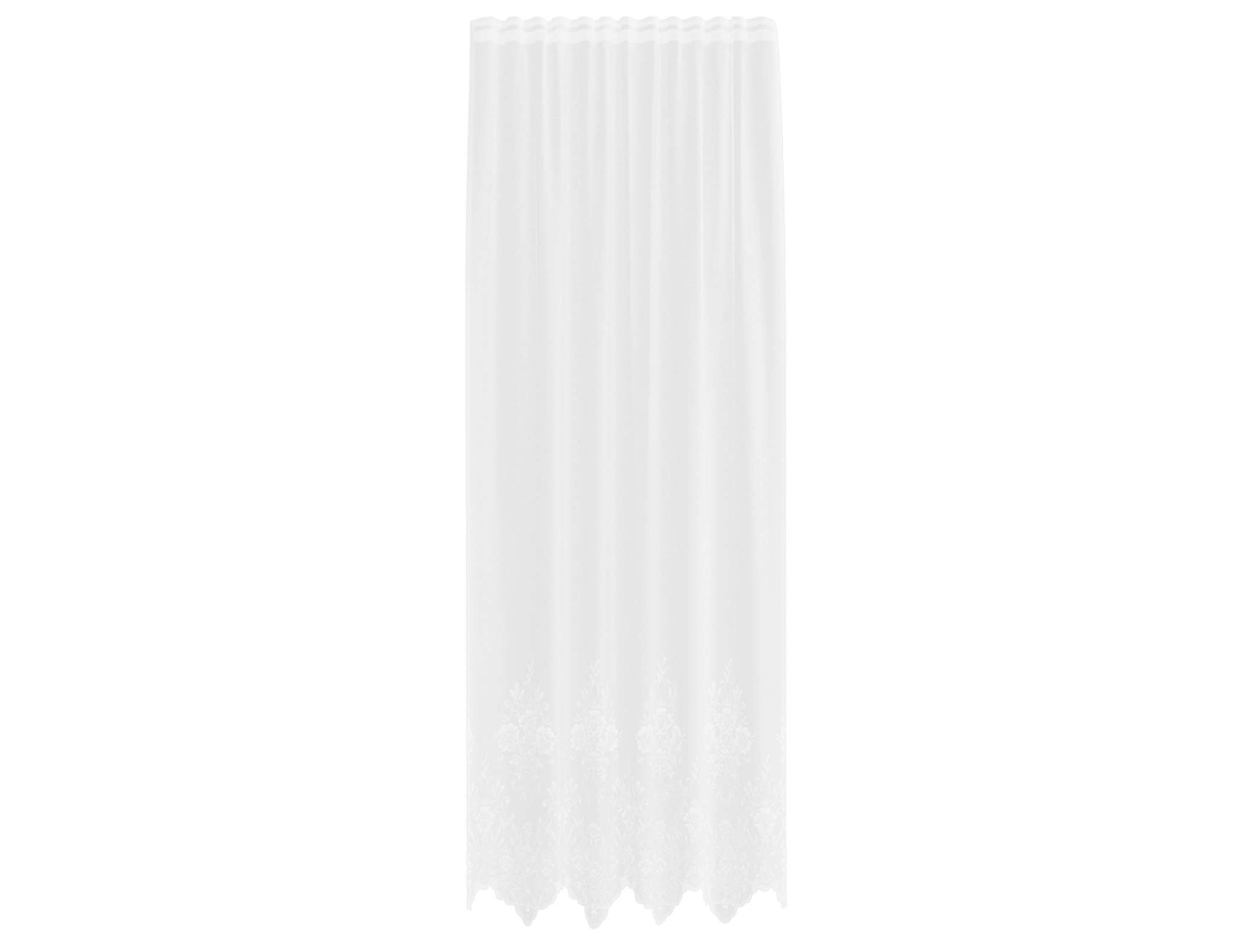 Maison Exclusive - Cortina De Encaje Con Cortinas Floral 260 X 150 Cm Poliéster
