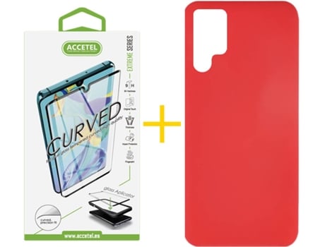 Carcasa + Protector de Pantalla para Samsung Galaxy S22 Ultra 5G ACCETEL Rojo