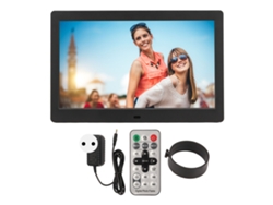 Marco digital de 10 pulgadas, pantalla LCD HD, compatible con vídeo, reloj y calendario, control remoto, 100-240 V