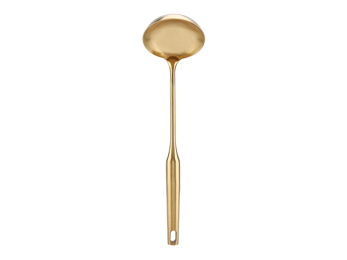 Cucharón grande de acero inoxidable para sopa (dorado)
