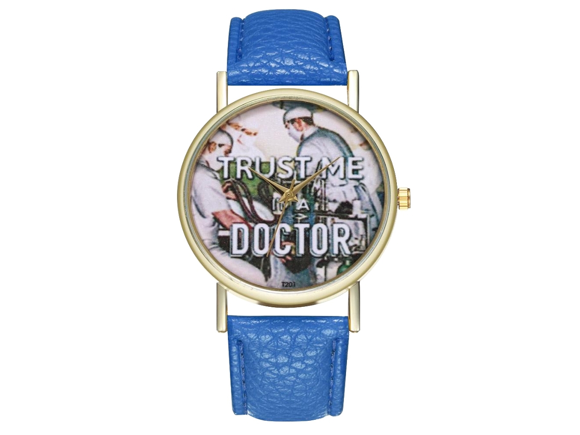 Reloj De Pulsera De Cuarzo Unisex Zhoulianfa Con Estándar Médico Y Correa De Pu Azul Real.