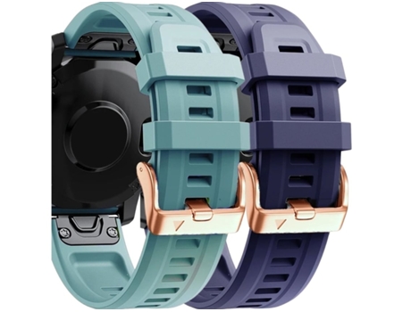 Correa Silicona Cierre Metálico para Garmin Fenix 5S Turquesa y Morado Pack 2X VEANXIN