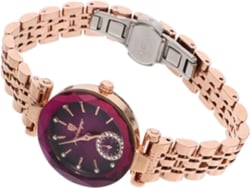 Relógio Feminino À Prova D'água, Ultrafino, Com Movimento De Quartzo, Mostrador Roxo E Dourado, Caixa Leve E Design Casual E Elegante.
