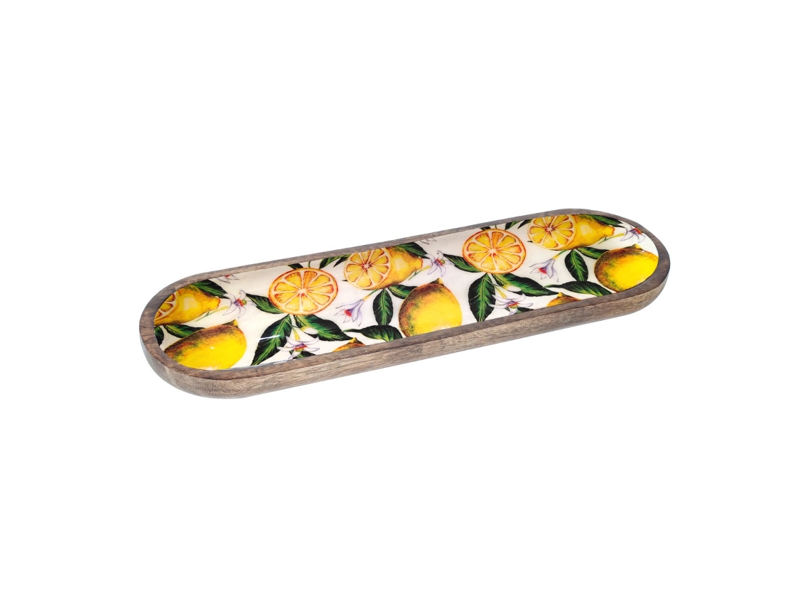 Signes Grimalt - Bandeja Alargada | Bandeja de Madera Rectangular - Diseño Limones Signes Grimalt BY SIGRIS