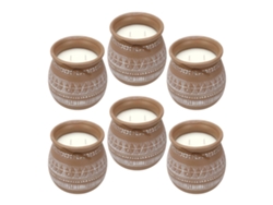 WELL HOME - Pack 6 Velas aromática envase de cemento