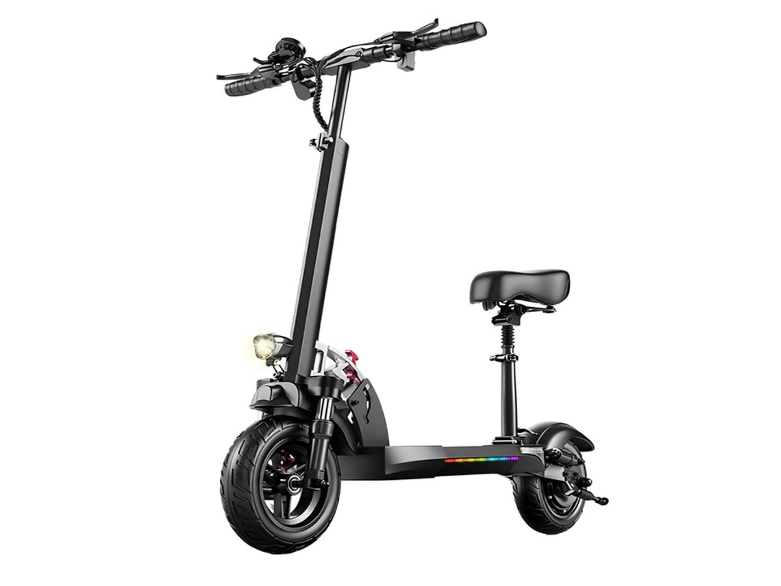 Patinete eléctrico Emoko HVD 3 de 800 W para adultos con asiento, ruedas de 10 pulgadas, velocidad máxima de 50 km/h, autonomía de 50 km