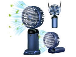 Mini ventilador portátil, ajustable a 90°, recargable por USB, 5000 mAh, ventilador de escritorio pequeño, 5 velocidades, funciona de 16 a 24 horas, Yizhood (azul)