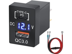 Adaptador De Corriente Alterna Con Cargador De Puerto Usb 3.0 Dual Y Puerto Pd C De 12v-24v