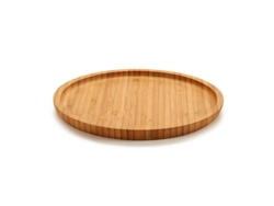 Bandeja de Bambú para Aperitivos Redonda Pequeña. 20 Cm.