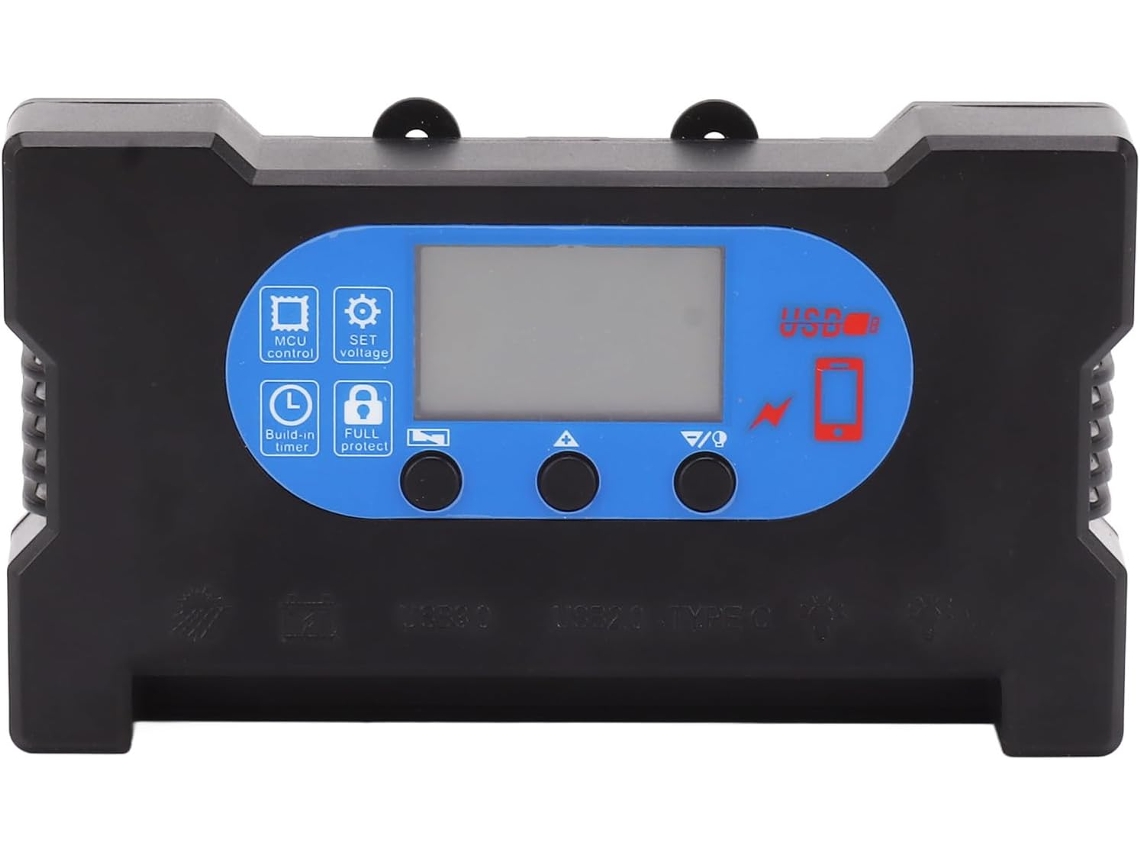 Amplia compatibilidad: Controlador de carga solar rápida SFUSHOS con doble puerto USB y puerto tipo C (30 A)