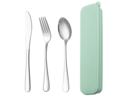 Kit de Viaje con Cubiertos Reutilizables de Acero Inoxidable - Para Almuerzos y Camping RNEMITERY
