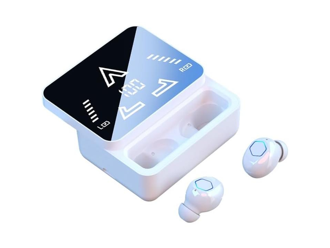 Auriculares Inalámbricos Bluetooth (blancos), Batería De Larga Duración, Llamadas Nítidas, Resistentes Al Sudor.