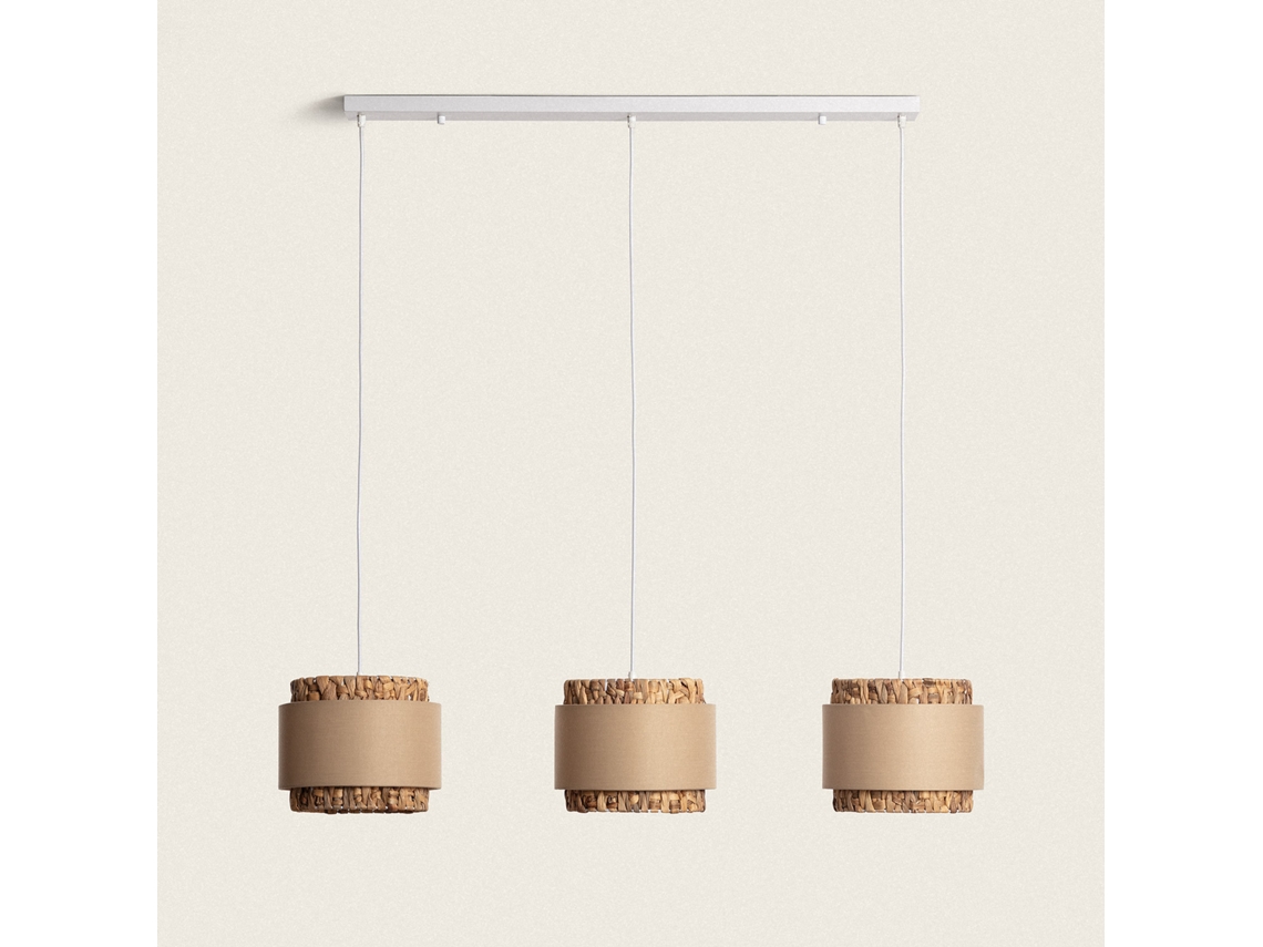 LEDKIA Lámpara Colgante Fibras Naturales Tri Orleans Beige