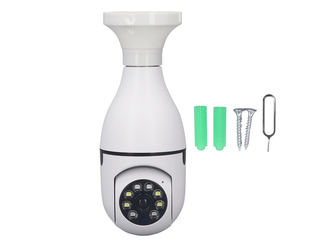 Cámara Inalámbrica Tipo Bombilla De 360° Con Seguimiento Automático, Visión Nocturna Y Wi-fi 1080p.