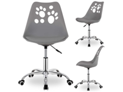 Silla de oficina ergonómica giratoria para niños Springos en gris con ajuste de altura