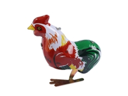 Juguete De Gallo Mecánico Saltarín Relojero De Metal Jumping Chicken Wind Up Iron Toy