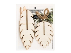 Decoración navideña de madera - 3 piñas en relieve