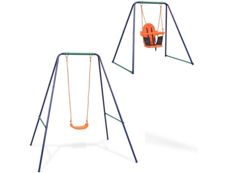vidaXL Columpio 2 en 1 para niño y para bebé naranja