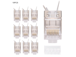 10 Conectores Rj45 Blindados Cat7 30gip Para Cable Ethernet De Servidor De Red 8p8c