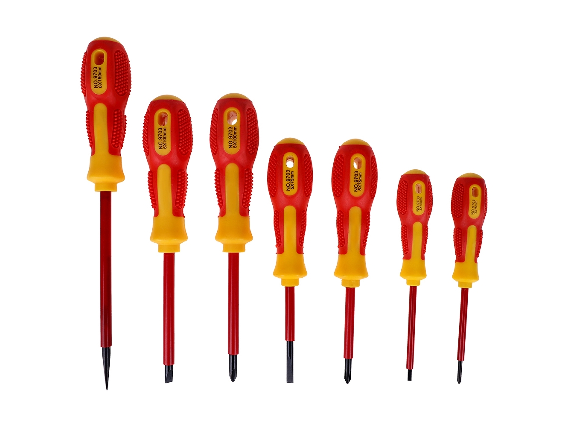 20d26n conjunto de 7 Pontas de Chave Isoladas Eletricista 1000v Fenda/cruzada Resistente Alta Tensão