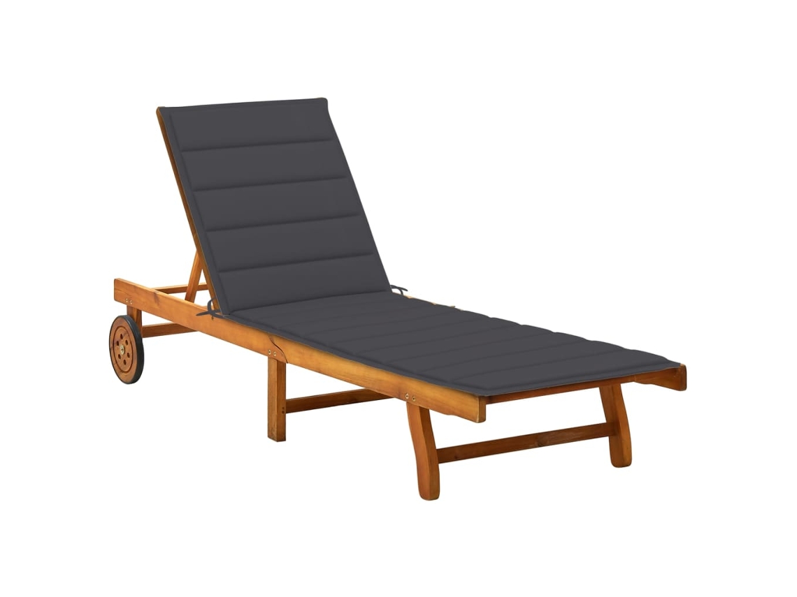 Tumbona de jardín Mueble para patio Asiento de jardín con cojín madera maciza de acacia