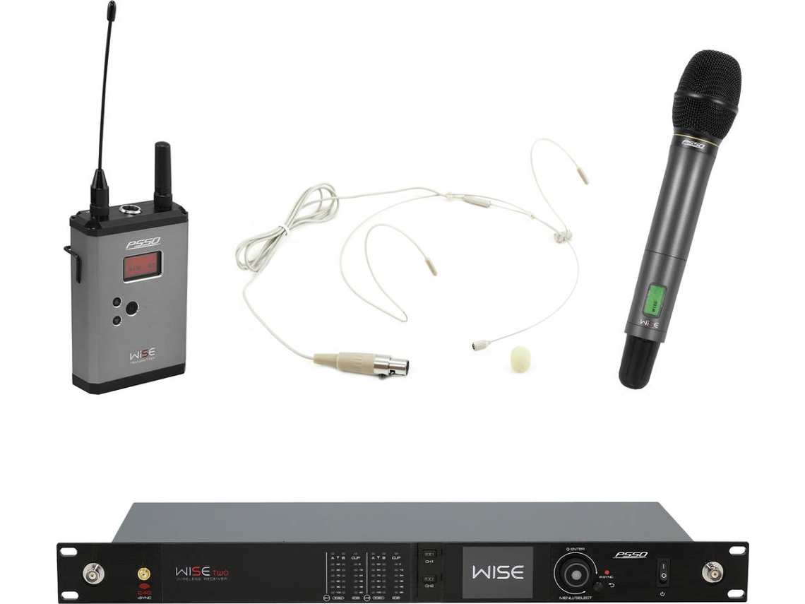 Juego PSSO WISE TWO + Micrófono Dinámico sin Hilo + BP + Fone de Oído 823-832/863-865MHz
